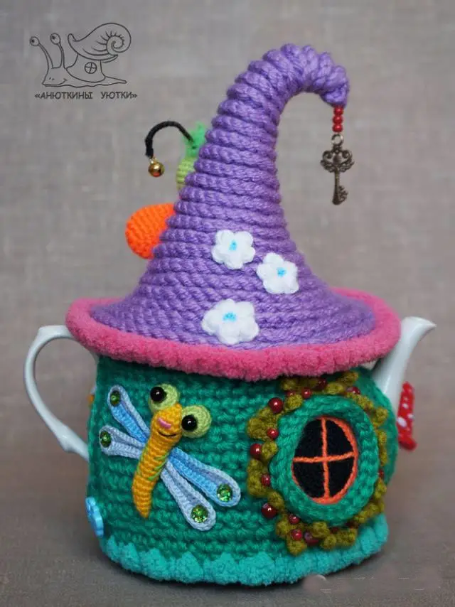 给茶壶加一件钩针外套之后竟美得让人无法自拔