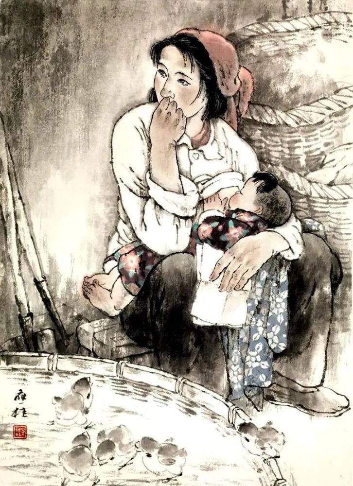 《母子图》 (国画) 单应桂 作(图片来源:书画新风景)作者简介刘凤铃