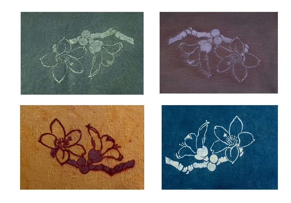 如黄惠雄的作品《多彩木棉》画芯尺寸约45x65cm,采用了提花丝罗,侗布