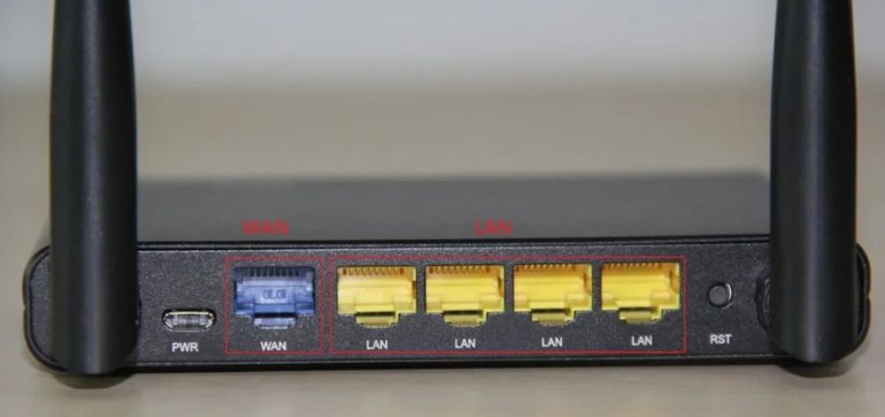 图:路由器wan口和lan口我们在路由器的接口面板上,通常能看到一个wan