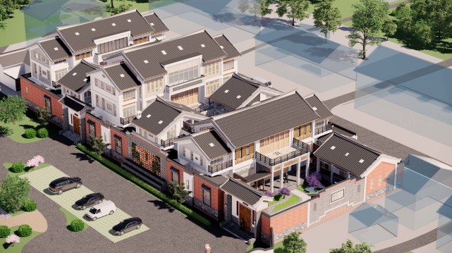 6款现代中式四合院民宿,快节奏里的慢生活——新民居鲁工出品