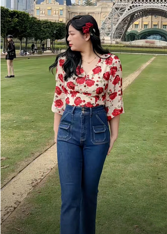 140斤女网红1条裤子穿6天每天美得不重样胖子果然都是潜力股