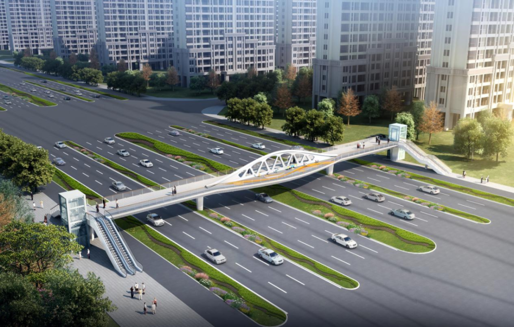 惊艳西咸新区能源金贸区4座人行天桥绝美设计出炉
