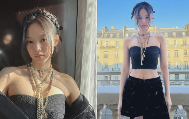 jennie穿抹胸衣秀身材直角肩巴掌腰太性感对镜送飞吻好热情