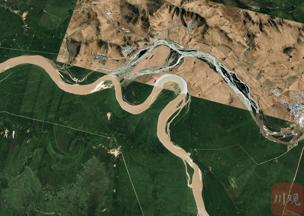 卫星看四川保护母亲河日60万米高空看九曲黄河第一湾