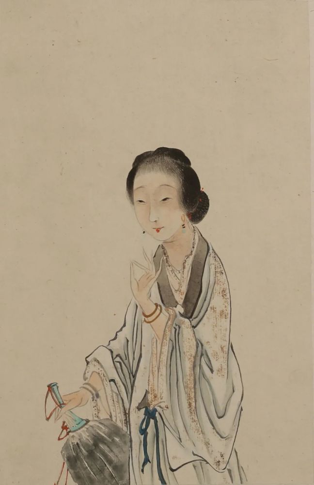 清 无款仕女画稿以图像再现经典历史故事,也是清代仕女图的常见主题.