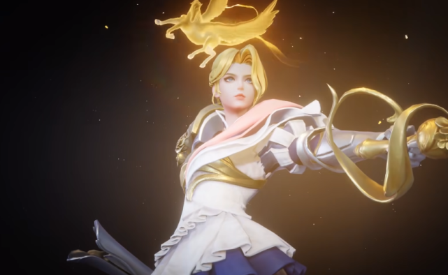 上,描绘了单独面对诸神黄昏,跨上天马,高举长剑无畏战斗的英勇神明