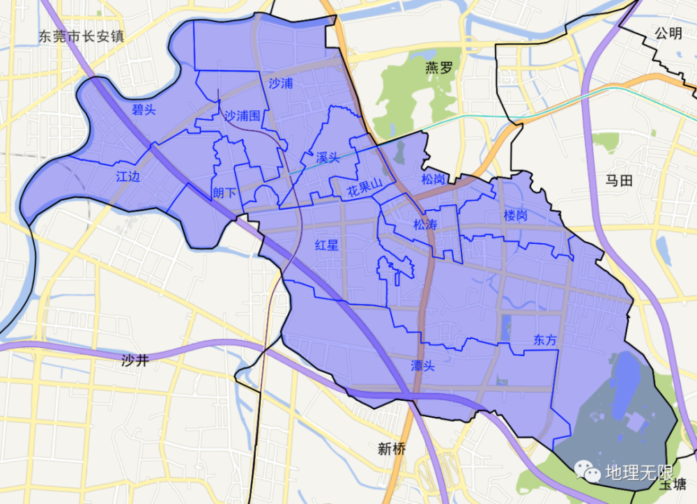 深圳市宝安区松岗街道社区分布地图-出走网
