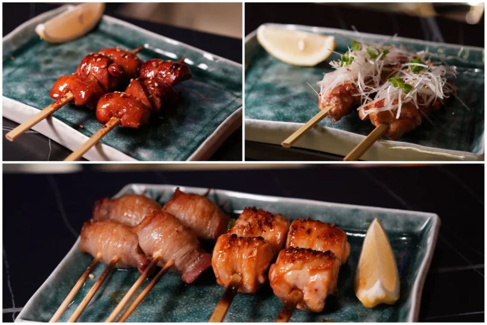 酒吧烧鸟部分涵盖了各种常见以及稀有部位,火候得当,汁水丰盈,鸡羽根