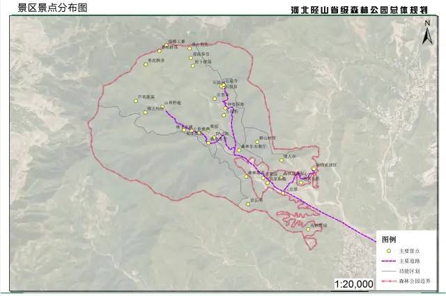 為太行山淺山區域,森林公園規劃範圍445