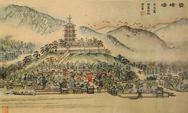 老傅画宋韵雷峰塔图