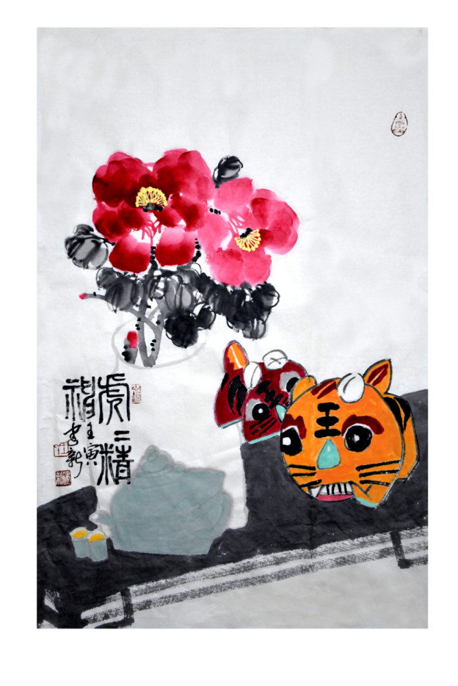 萌虎出山王建新先生花鸟画新作欣赏