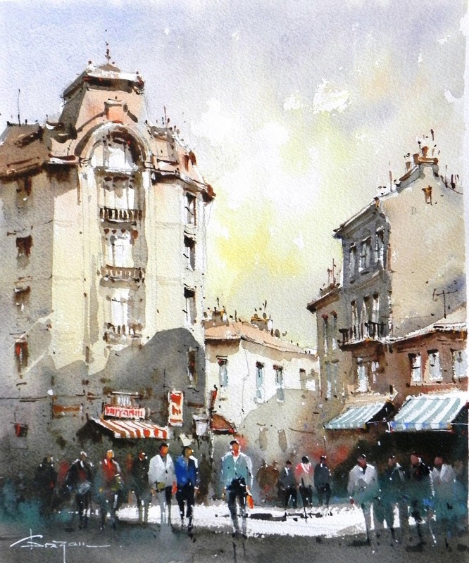 罗马尼亚卓越的水彩画家德拉甘的风景画 腾讯新闻