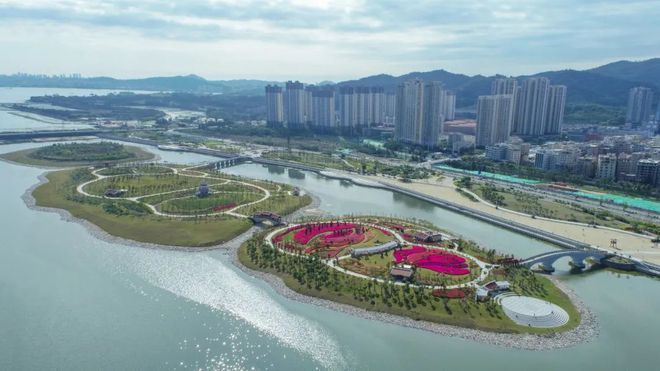 高空赏花颜值爆表海沧人马銮湾生态三岛公园试开放