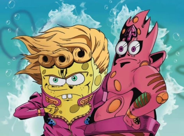 海绵宝宝cos的乔鲁诺,派大星cos的黄金体验.