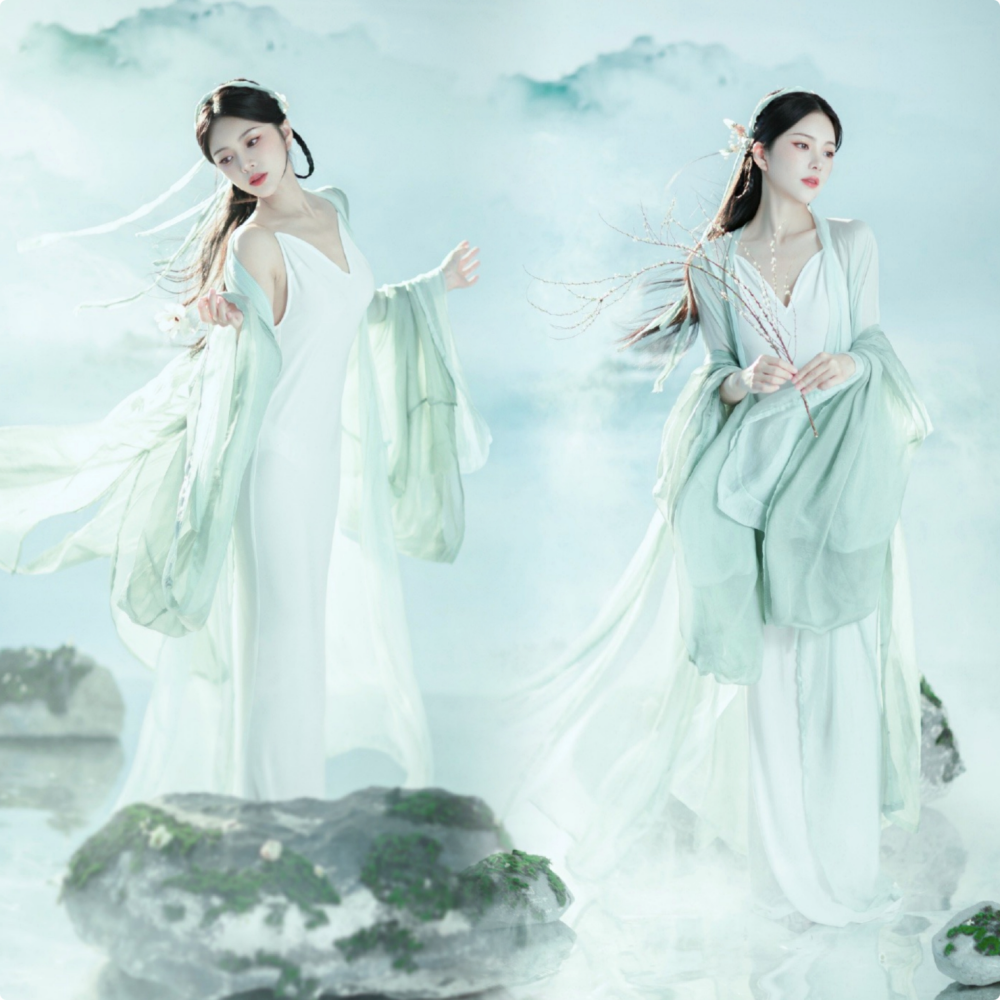 王灿拍古风写真穿轻纱如仙女下凡太惊艳却谦称自己高攀老公杜淳