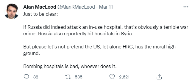 希拉里指责俄“轰炸医院”，有记者反手甩了个“美军轰炸医院合集”捭阖者