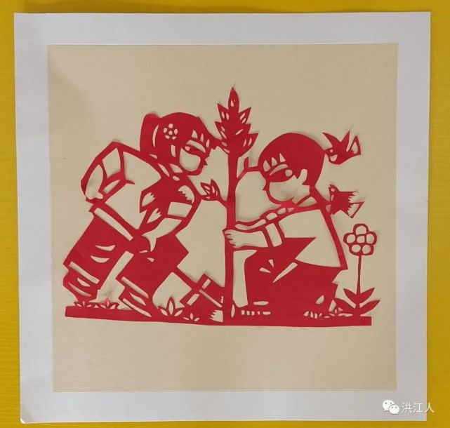 剪纸世界中的"植树节"