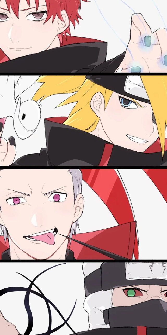 动漫壁纸火影忍者晓组织四胞胎手机壁纸懂不懂艺术啊