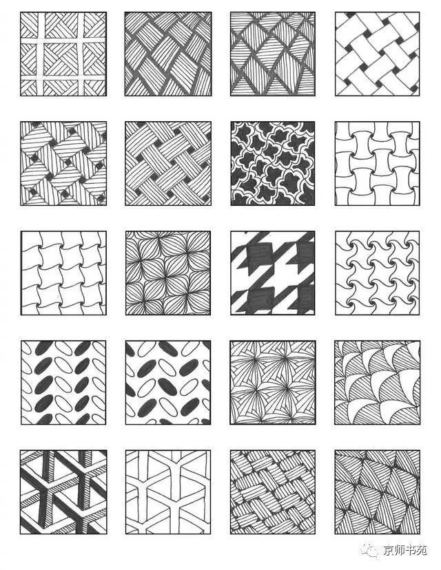 以精致的线条重复绘画