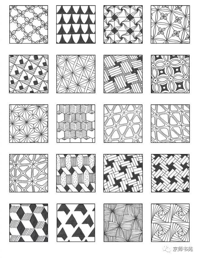 以精致的线条重复绘画