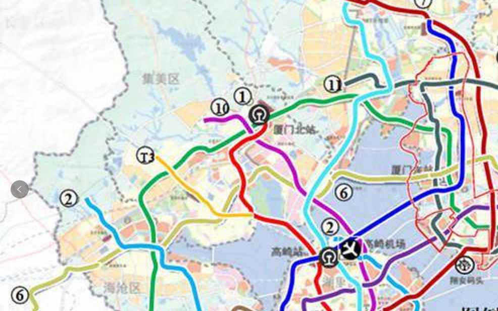 厦门地铁1到10最全规划图片