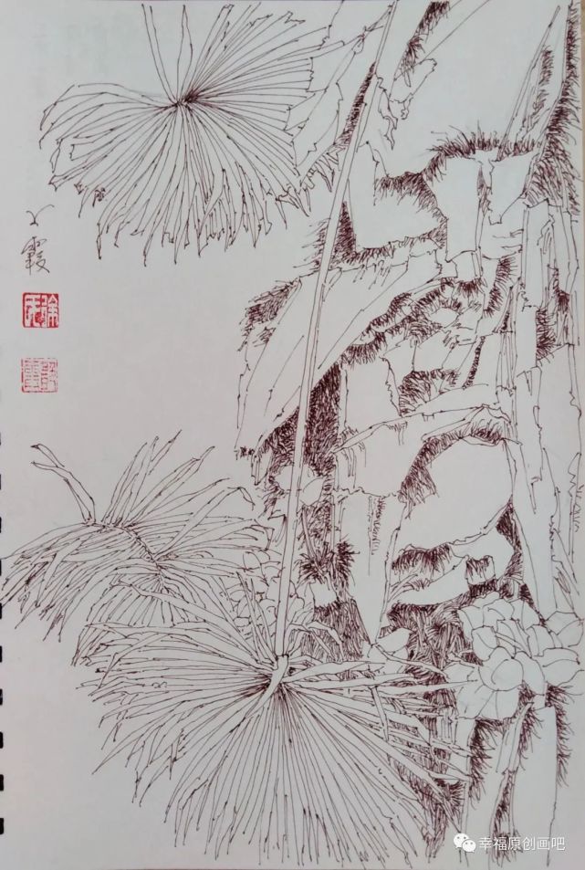 寫生作品《農家院系列》作者:章金豪類別:鋼筆寫生作品:福州烏塔作者