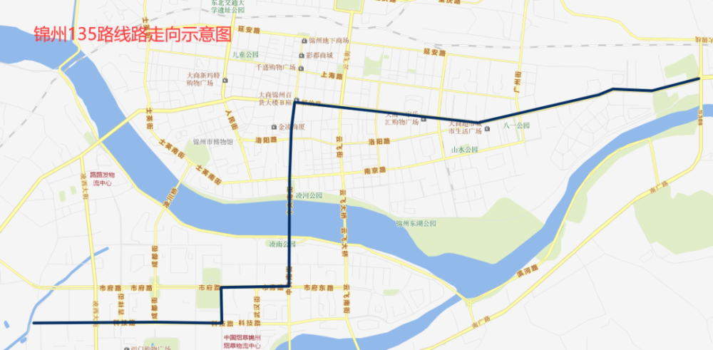 经肇东街,上海路,杭州街,洛阳路,云飞街,市府路,长沙街,凌川路,福州街