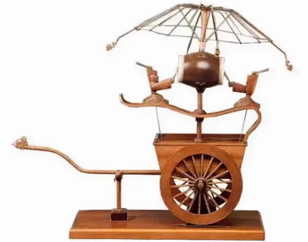 上图_ 记里鼓车,又称记里车,大章车,中国古代用来记录车辆行过距离的