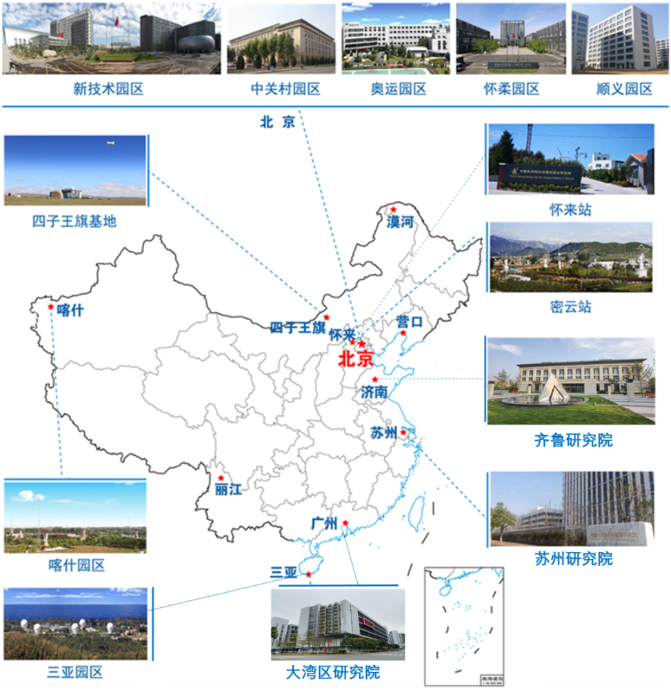 有北京總部6個園區,蘇州,三亞2個研發基地,以及喀什,懷來,四子王旗