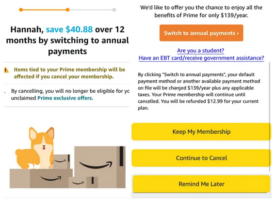 亚马逊玩套路 为用户取消prime 会员设置障碍 天天看点