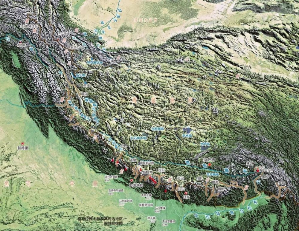 其间有12条纵向贯穿喜马拉雅山脉的河谷令人称奇的是有的形成了山口低