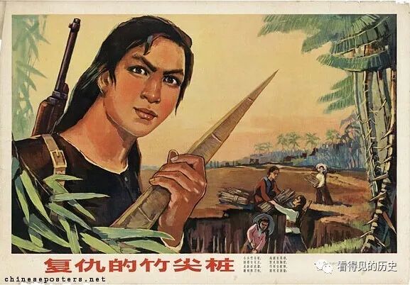 60年代的抗美援越宣传画 美国强盗来多少就消灭多少