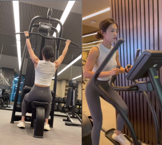 女星伊一穿紧身衣健身!身上压180斤器械,男教练一旁全程保护