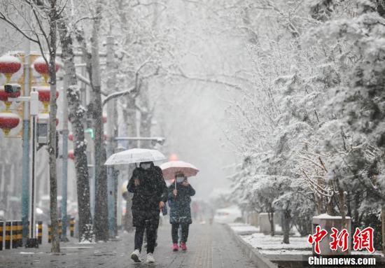 北京持续降春雪民众雪中观景形式主语和形式宾语
