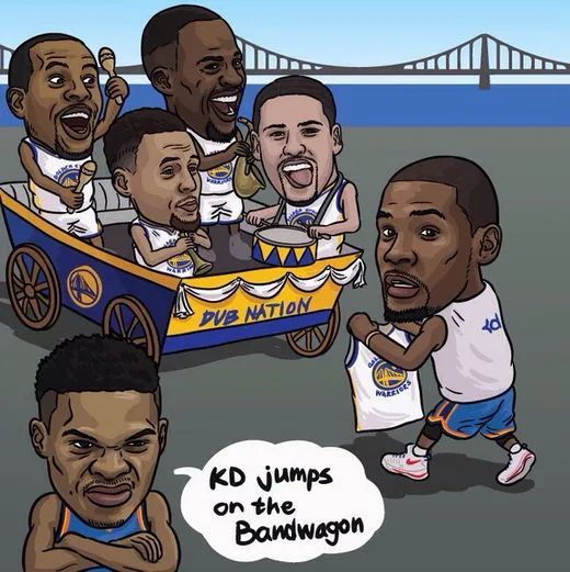 杜兰特卡通漫画,勇士时期的kd_腾讯新闻