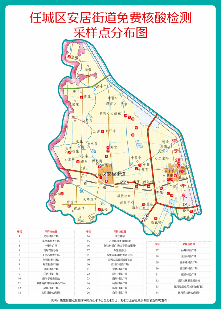 济宁市任城区免费核酸检测采样点图解导引上线