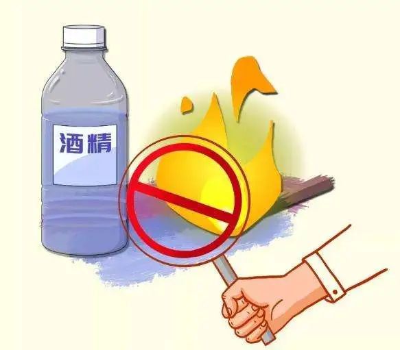 保持通风,远离热源,火源酒精是易燃易挥发的液体,居家使用酒精消毒时