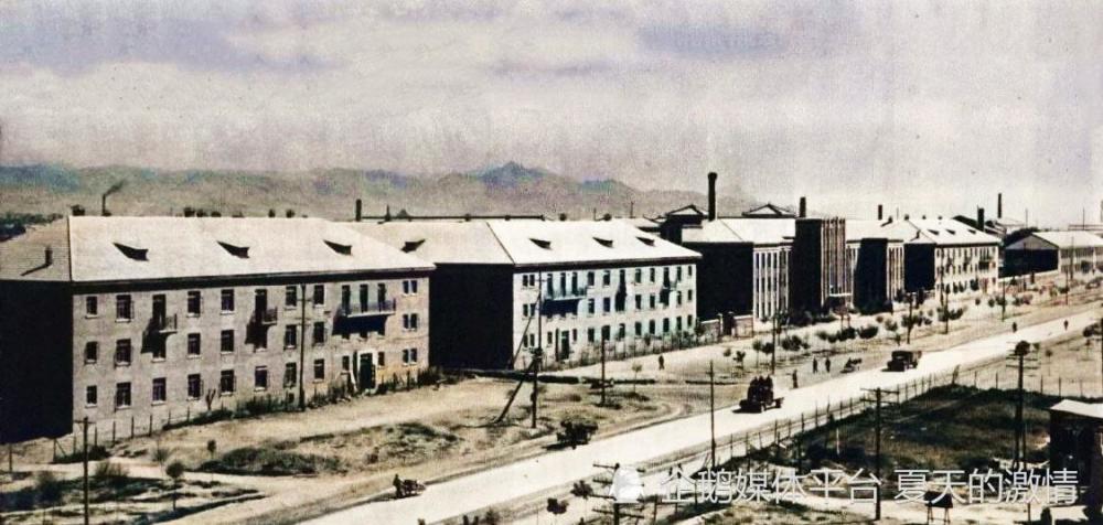 内蒙古旧影1958年正在建设中的包头钢铁城