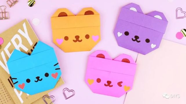 "手工折纸"一个动物形状的收纳袋!