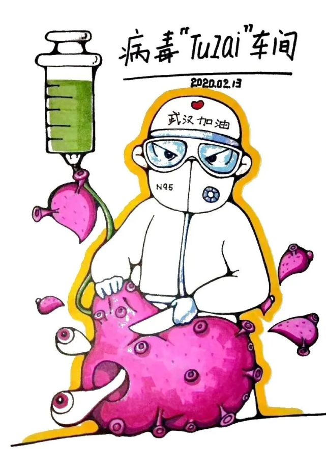 素材分享|"抗击疫情"主题绘画参考素材,简单漂亮,必须收藏!