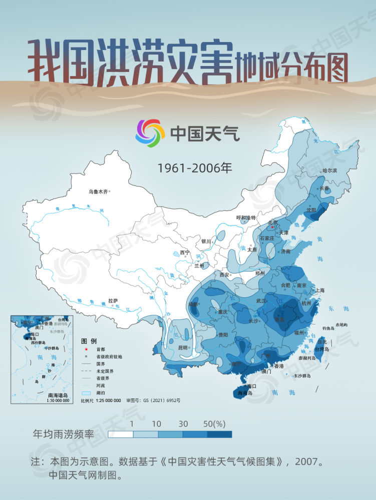 我国季风特点十分显著,降水时空分布很不均匀.