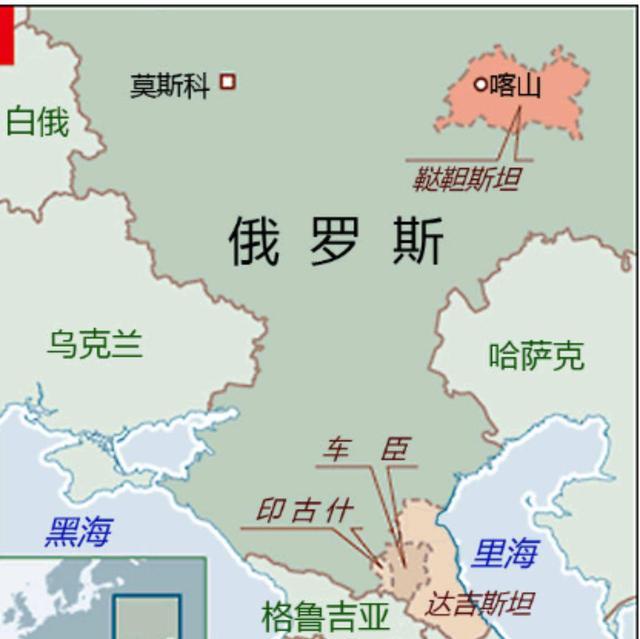 车臣行政区划地图图片