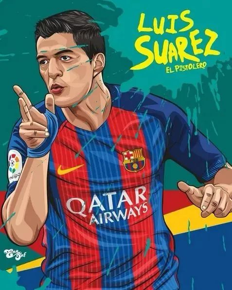 苏亚雷斯卡通漫画,世上唯一武装到牙齿的前锋_腾讯新闻