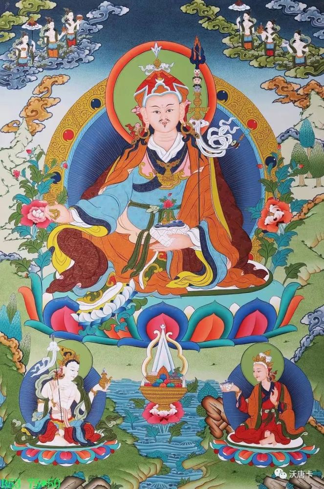 编号168679172彩绘唐卡莲花生大士7550cm左右