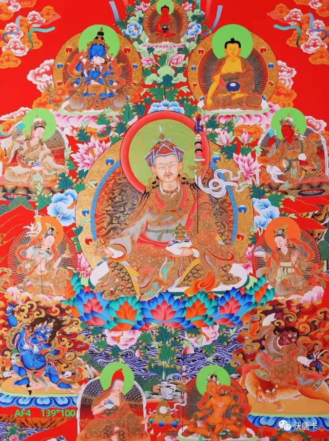 编号168-294477:彩绘唐卡-莲花生大士·莲师八相(139×100cm左右)