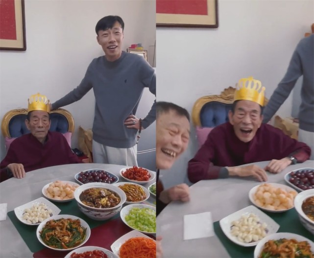 杨少华在家庆祝90岁大寿!神采奕奕牙口好,一家人仿佛共用一张脸