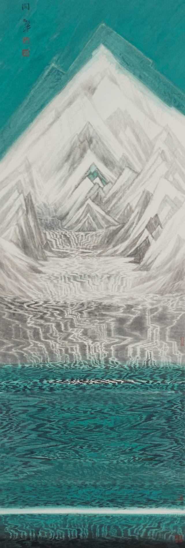 鉴赏松风阵阵出烟霞周石峰山水画新作欣赏