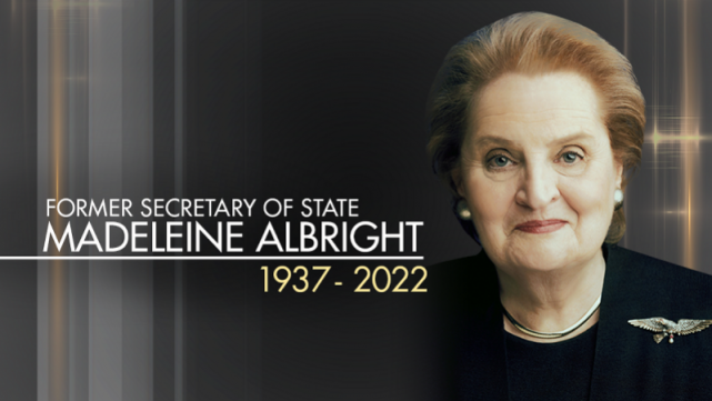美国前国务卿玛德琳·奥尔布赖特(madeleine albright)当地时间3月23