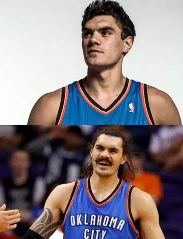 初入联盟时因为粗糙的防守技巧亚当斯曾是个"恶霸"他时常会有很多鲁莽